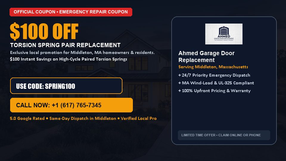 Ahmed Garage Door Replacement $100 OFF Dual Torsion Spring Replacement